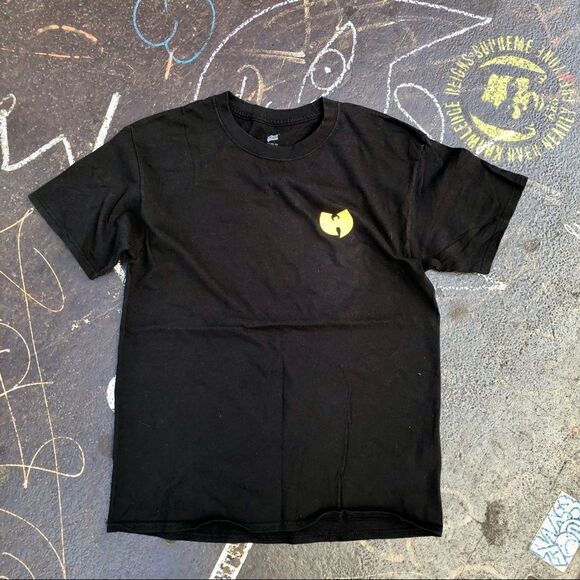 WU-TANG Logo Black Cotton T-Shirt Size: M - Picture 1 of 1